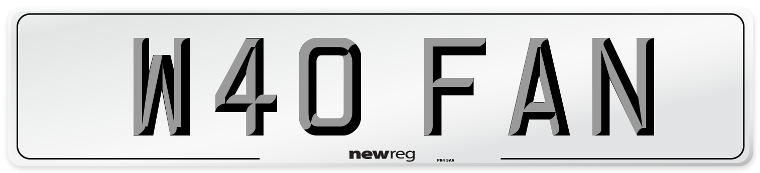 W40 FAN Front Number Plate