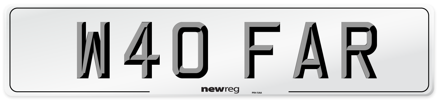 W40 FAR Front Number Plate