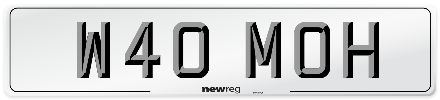 W40 MOH Front Number Plate