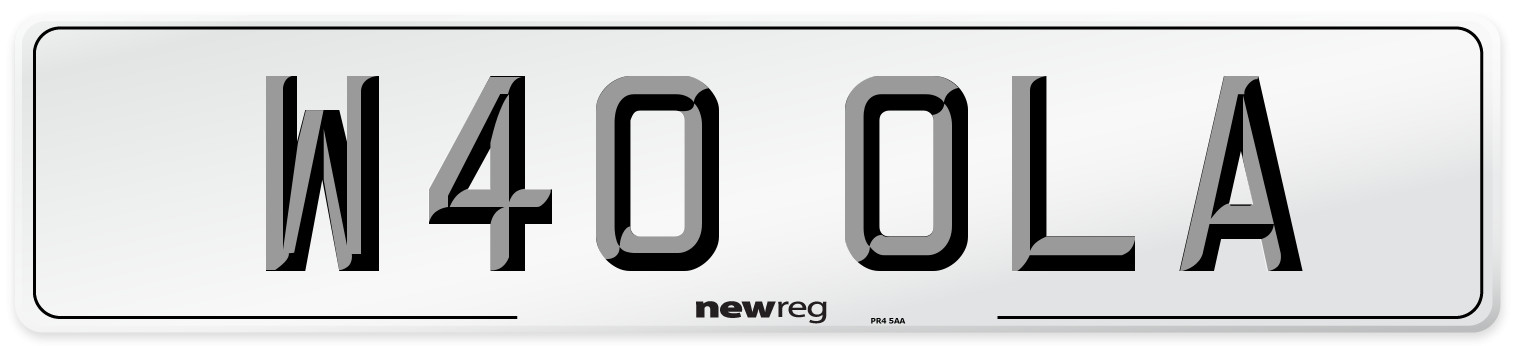 W40 OLA Front Number Plate