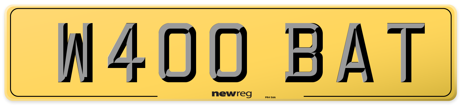 W400 BAT Rear Number Plate