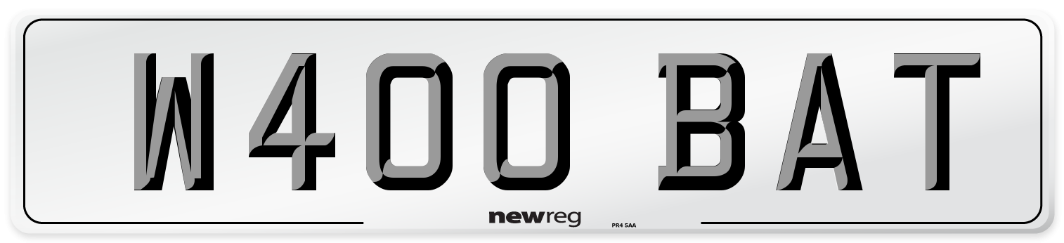 W400 BAT Front Number Plate