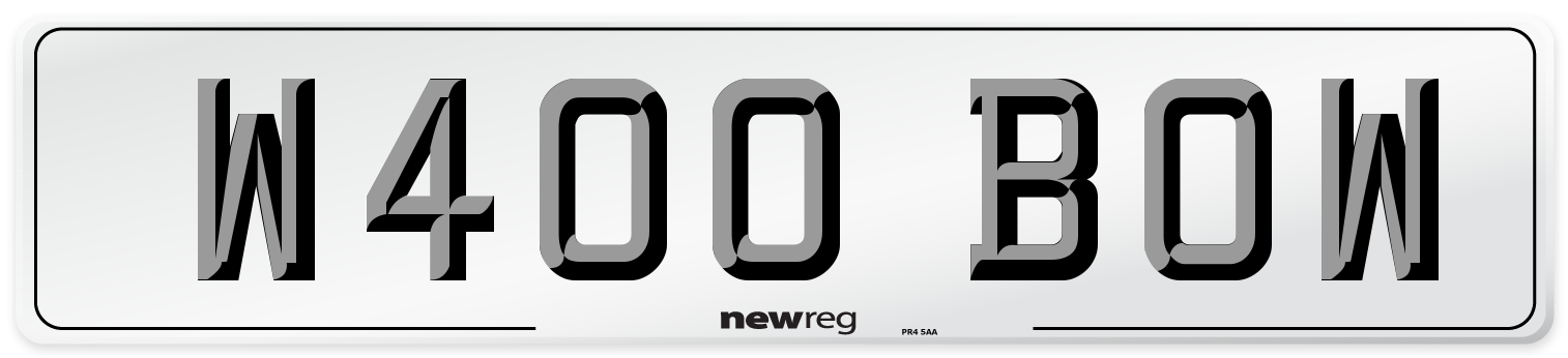 W400 BOW Front Number Plate