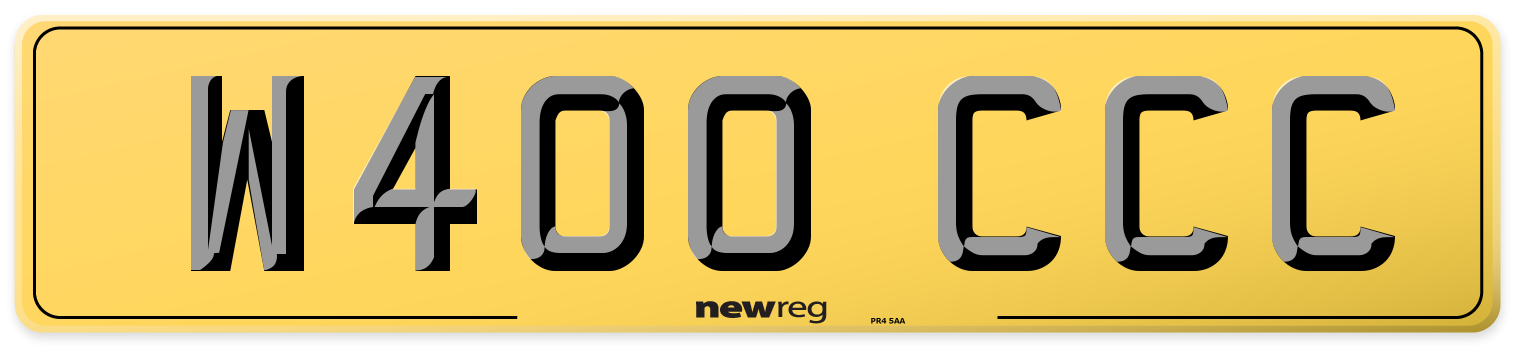 W400 CCC Rear Number Plate