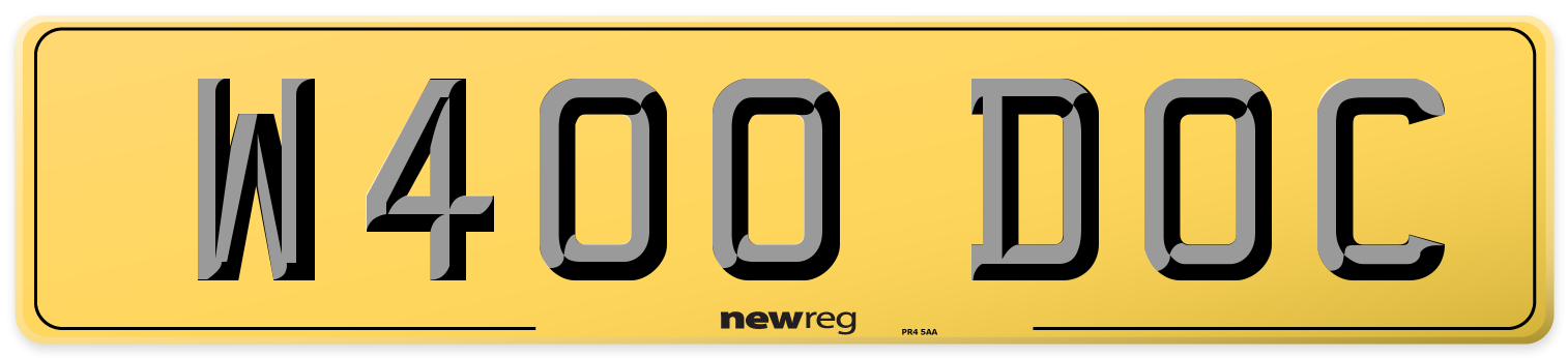 W400 DOC Rear Number Plate