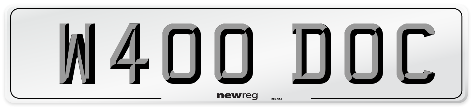 W400 DOC Front Number Plate