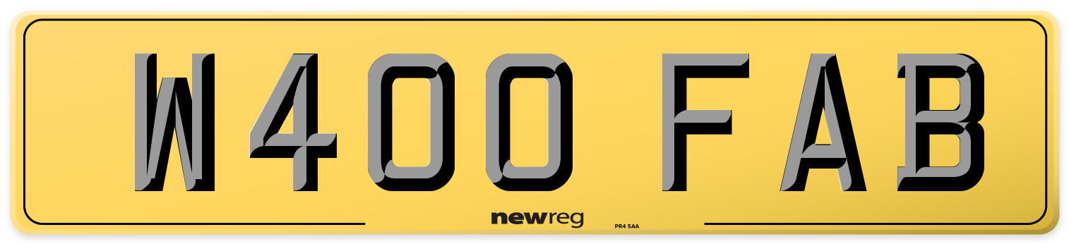 W400 FAB Rear Number Plate