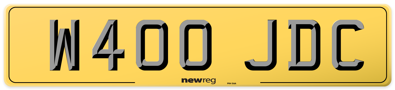 W400 JDC Rear Number Plate