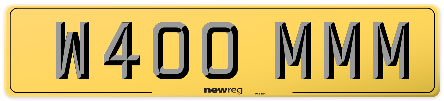 W400 MMM Rear Number Plate