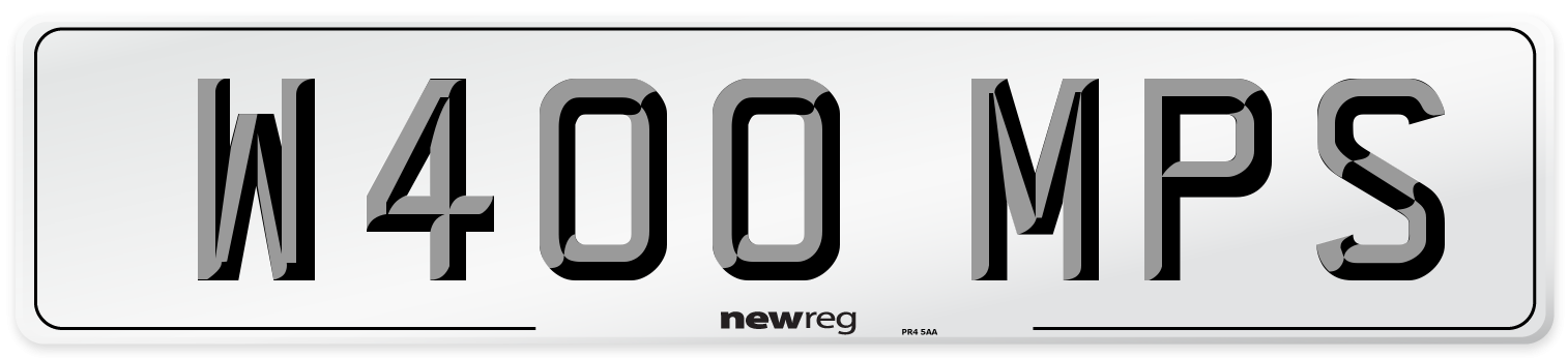 W400 MPS Front Number Plate