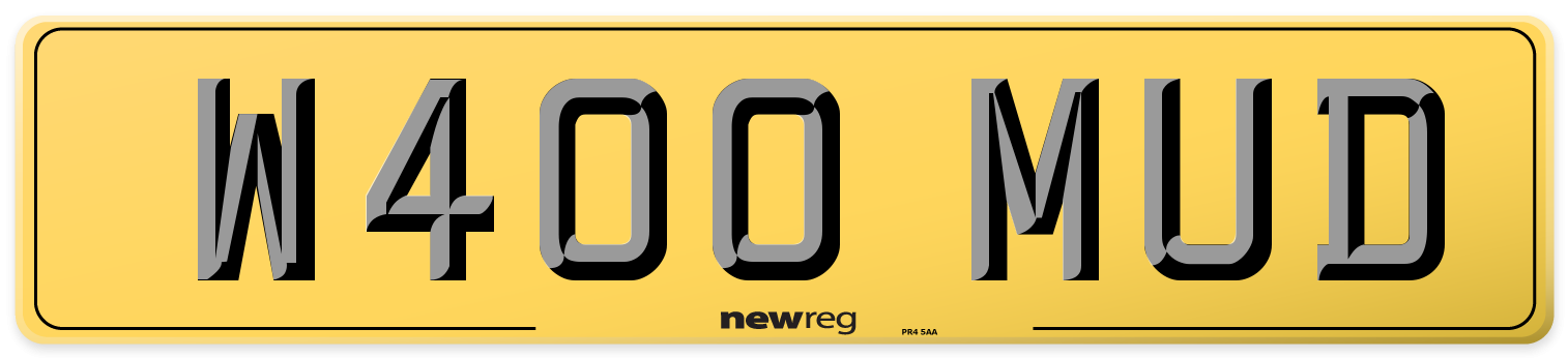 W400 MUD Rear Number Plate