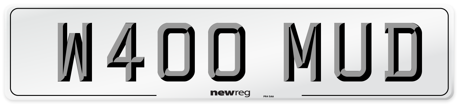 W400 MUD Front Number Plate