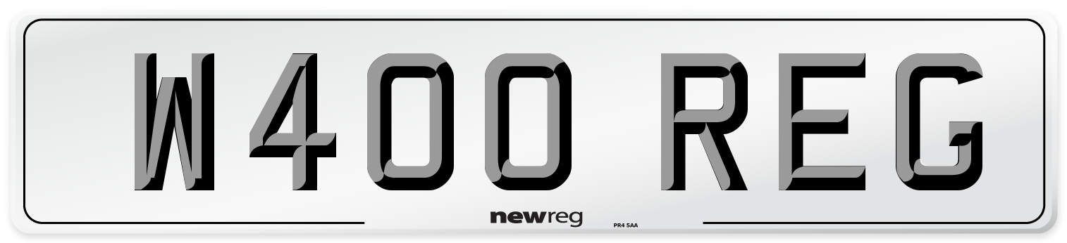 W400 REG Front Number Plate