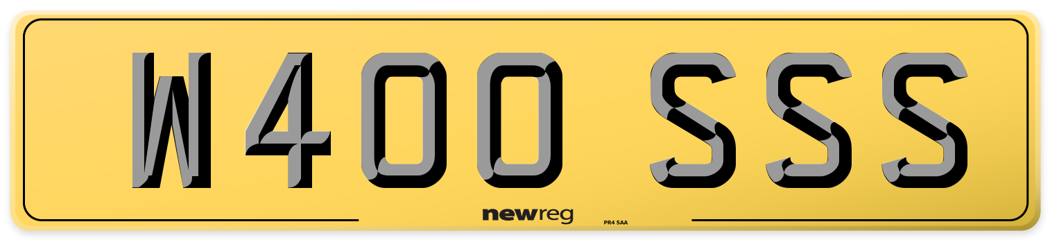 W400 SSS Rear Number Plate