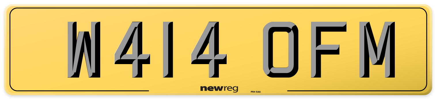 W414 OFM Rear Number Plate