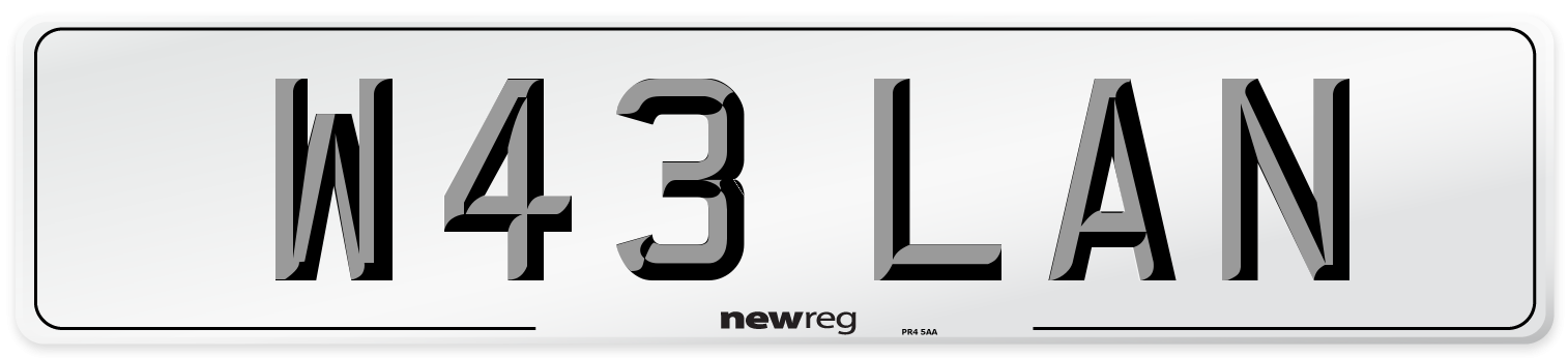 W43 LAN Front Number Plate