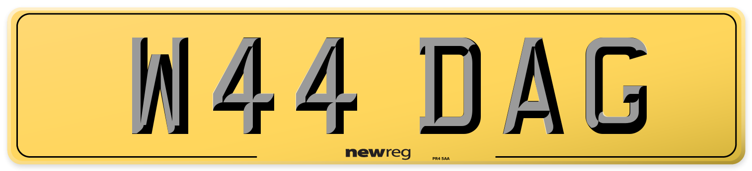 W44 DAG Rear Number Plate