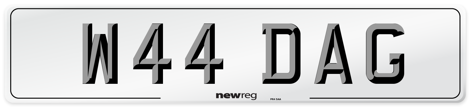 W44 DAG Front Number Plate
