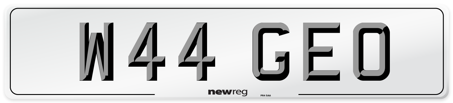 W44 GEO Front Number Plate