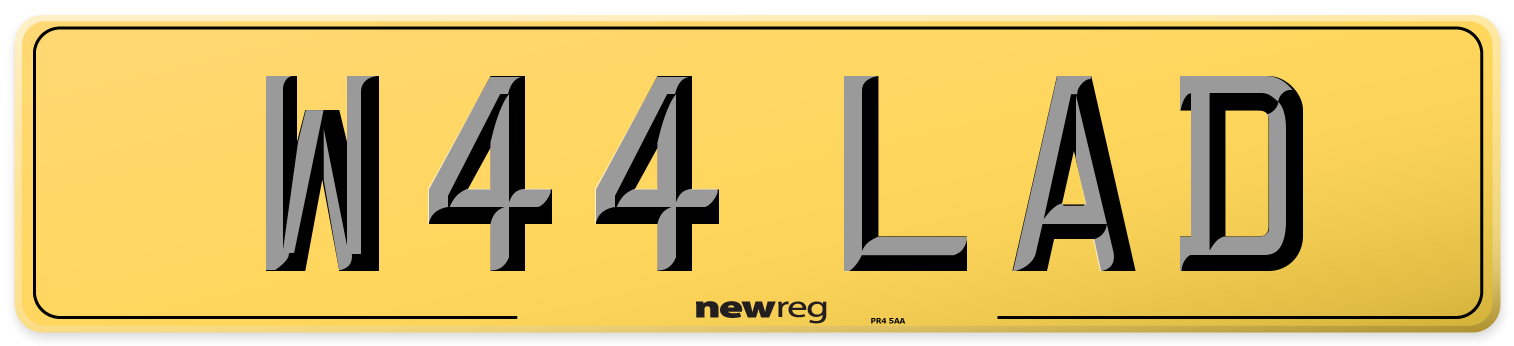 W44 LAD Rear Number Plate