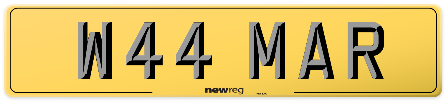 W44 MAR Rear Number Plate