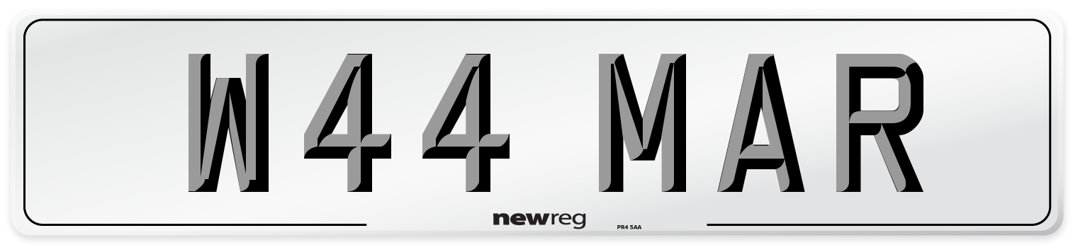 W44 MAR Front Number Plate