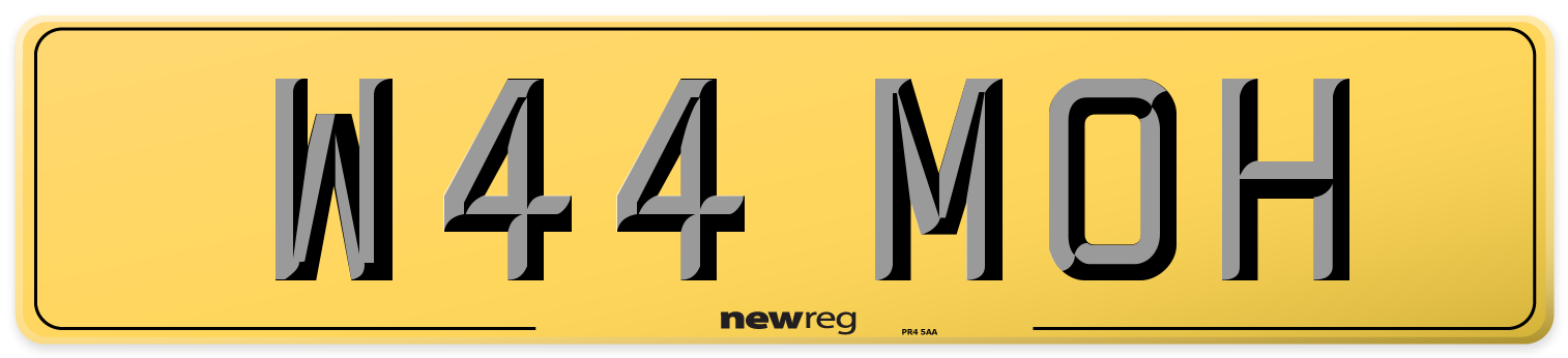 W44 MOH Rear Number Plate