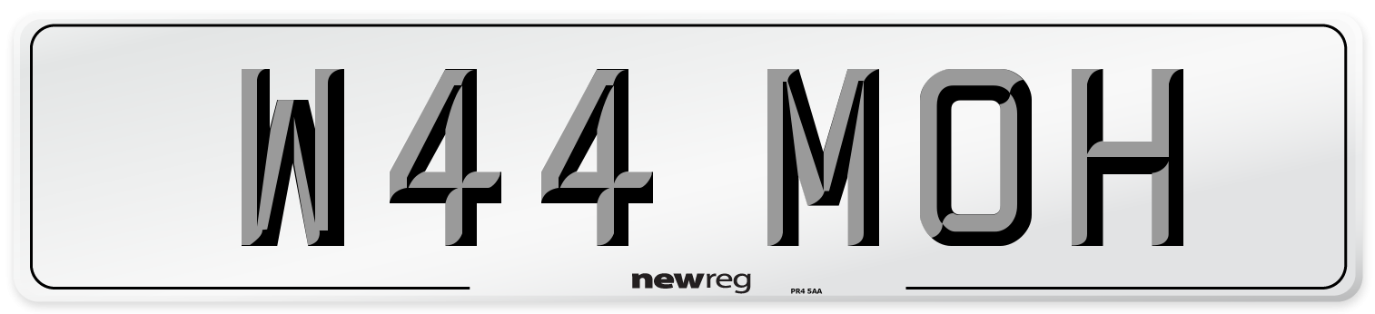 W44 MOH Front Number Plate