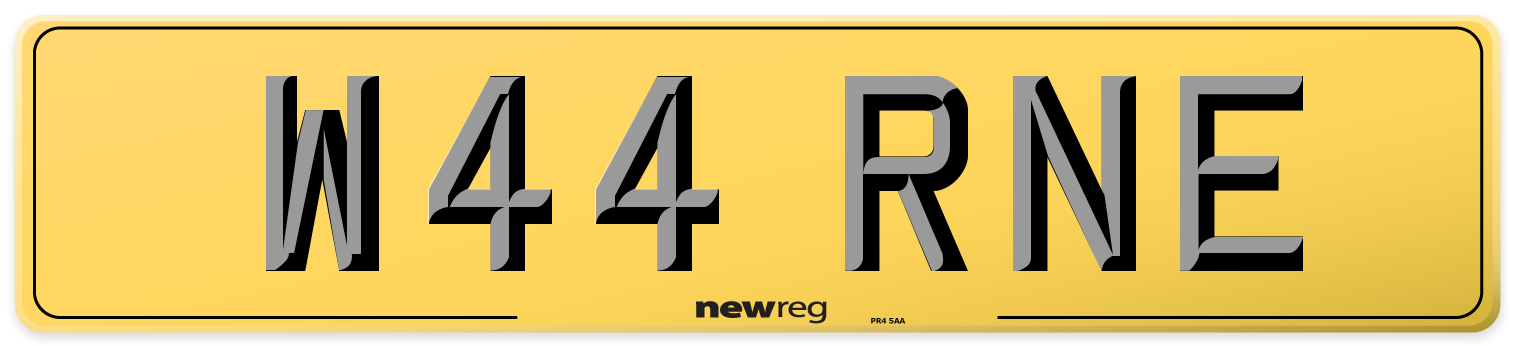W44 RNE Rear Number Plate