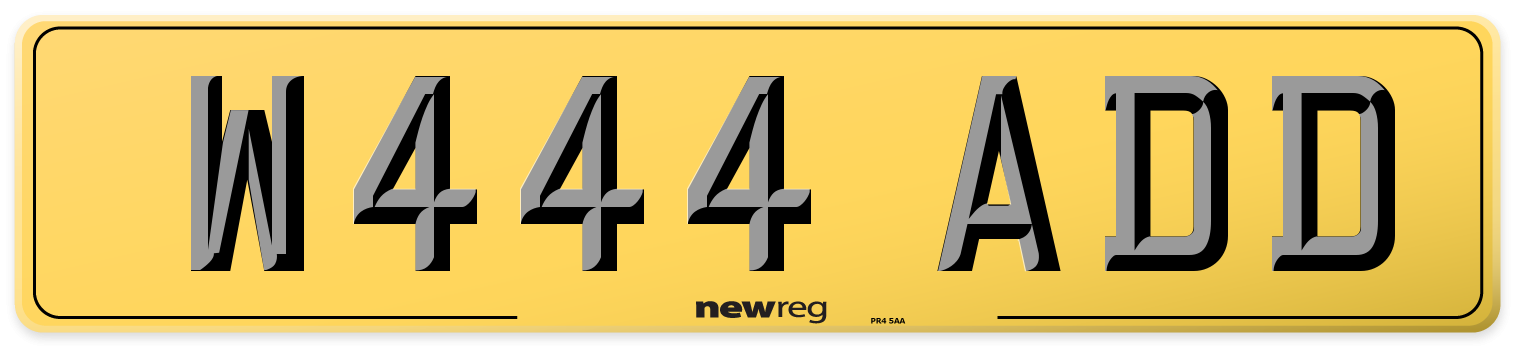 W444 ADD Rear Number Plate