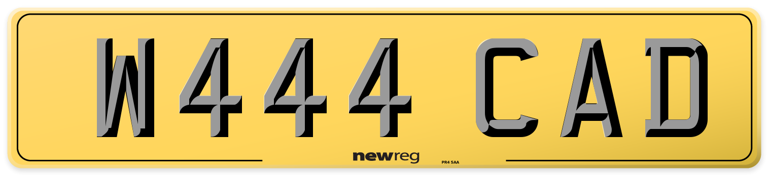 W444 CAD Rear Number Plate