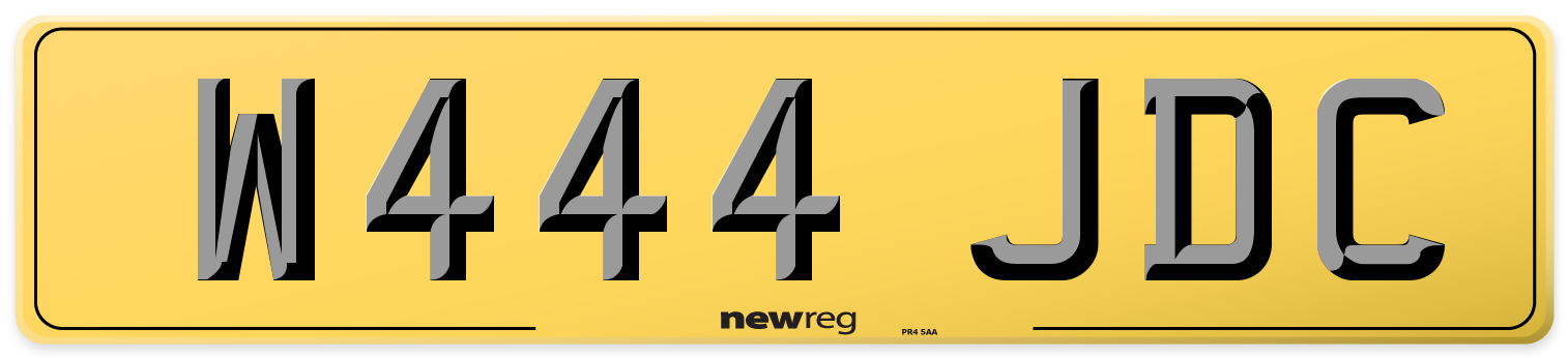 W444 JDC Rear Number Plate