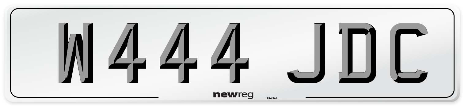 W444 JDC Front Number Plate
