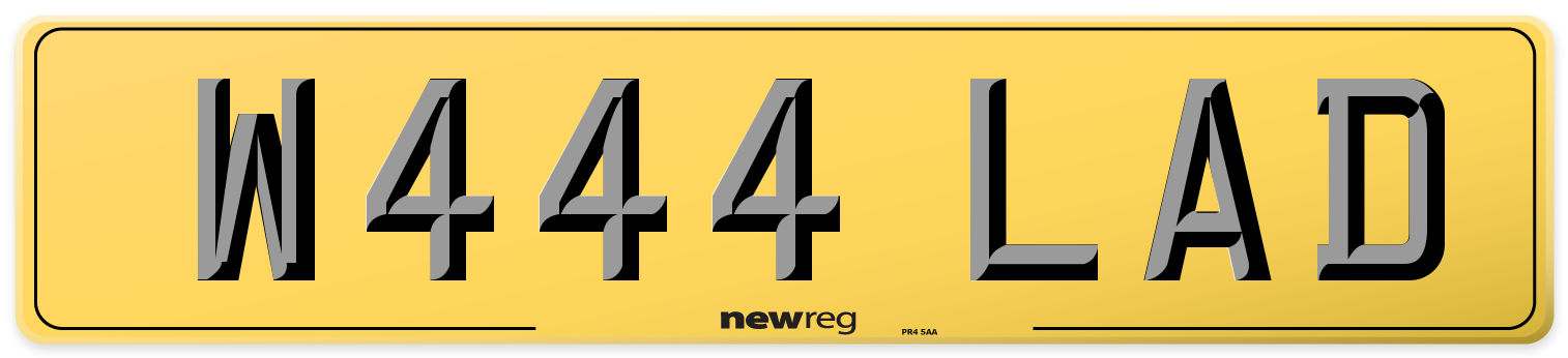 W444 LAD Rear Number Plate