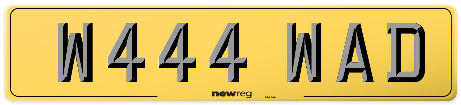 W444 WAD Rear Number Plate