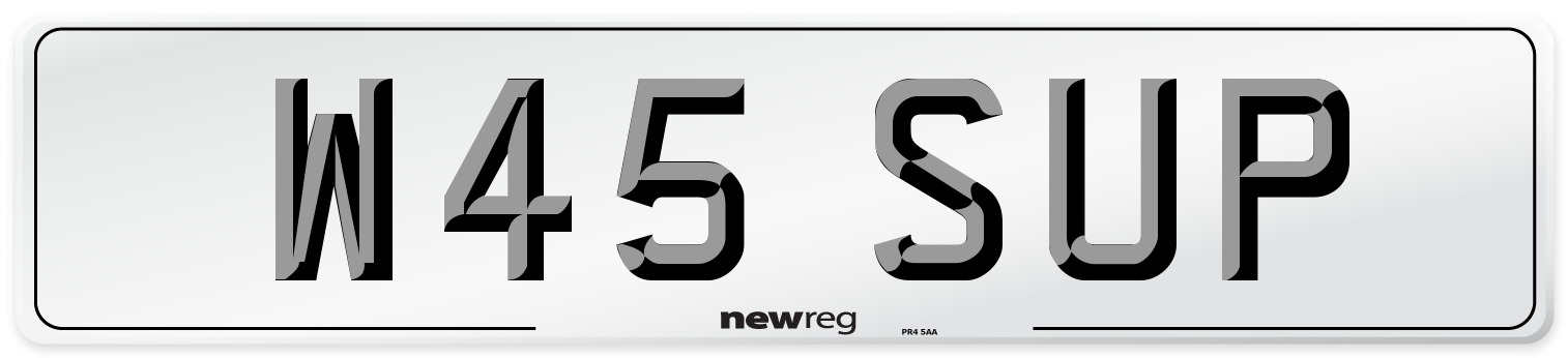 W45 SUP Front Number Plate