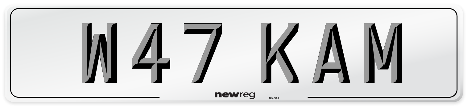 W47 KAM Front Number Plate