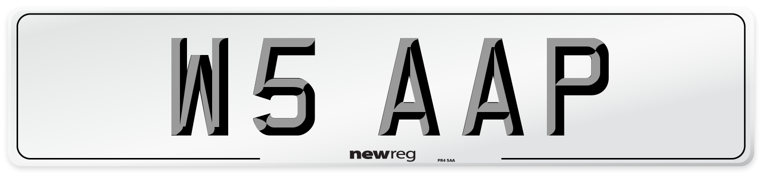 W5 AAP Front Number Plate