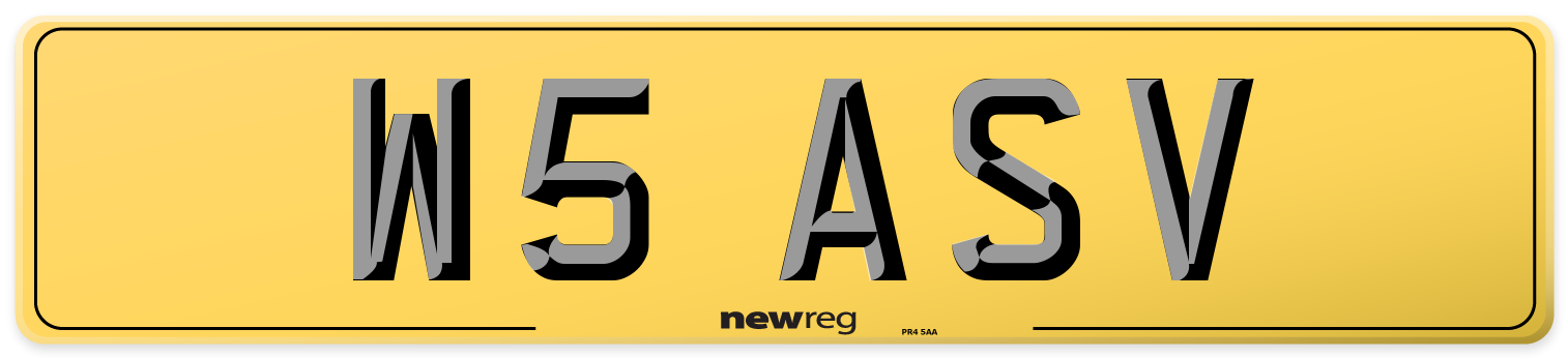 W5 ASV Rear Number Plate
