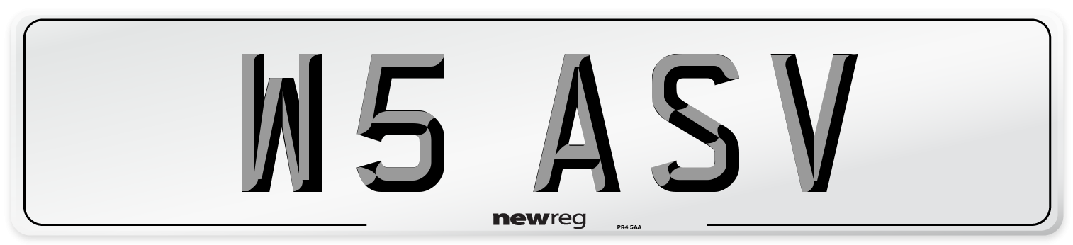 W5 ASV Front Number Plate