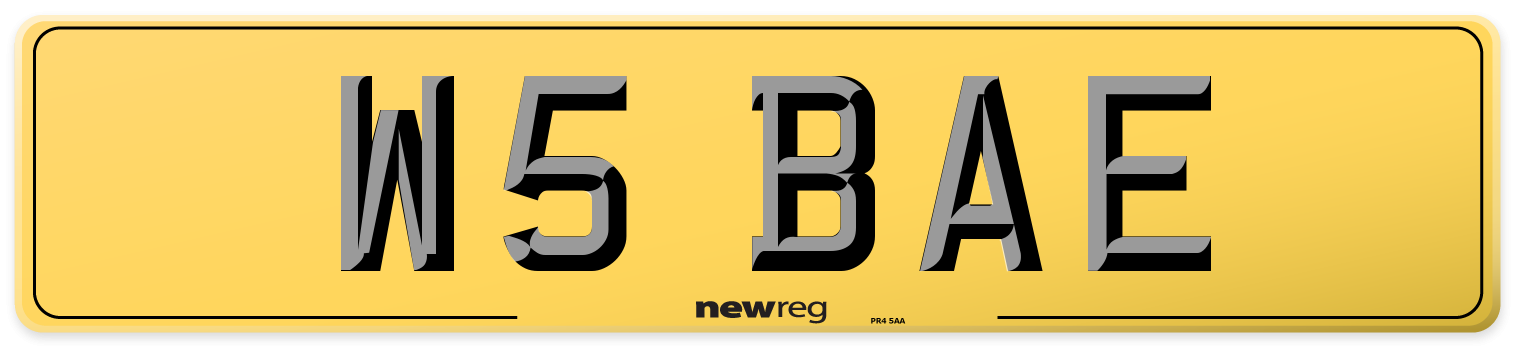 W5 BAE Rear Number Plate