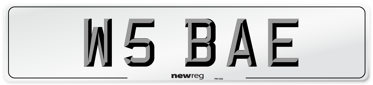 W5 BAE Front Number Plate