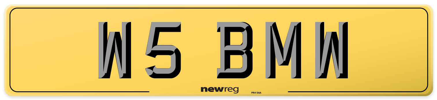 W5 BMW Rear Number Plate