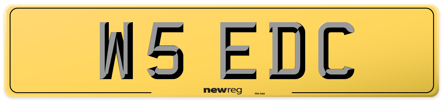 W5 EDC Rear Number Plate