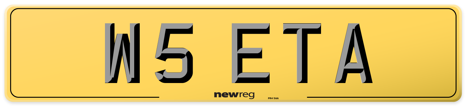 W5 ETA Rear Number Plate