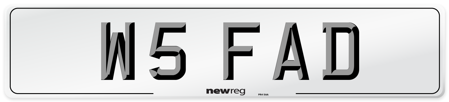 W5 FAD Front Number Plate