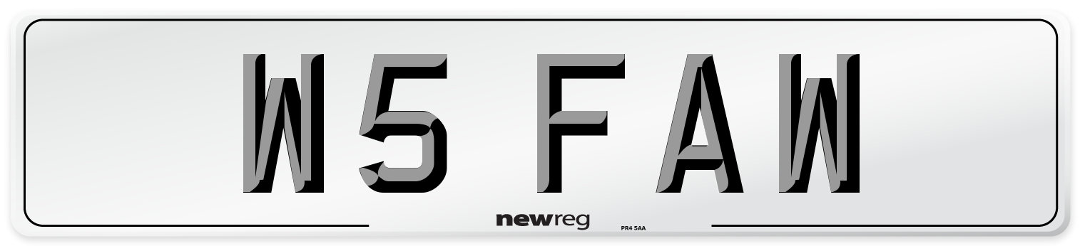W5 FAW Front Number Plate