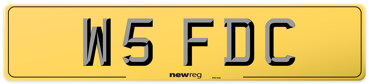 W5 FDC Rear Number Plate