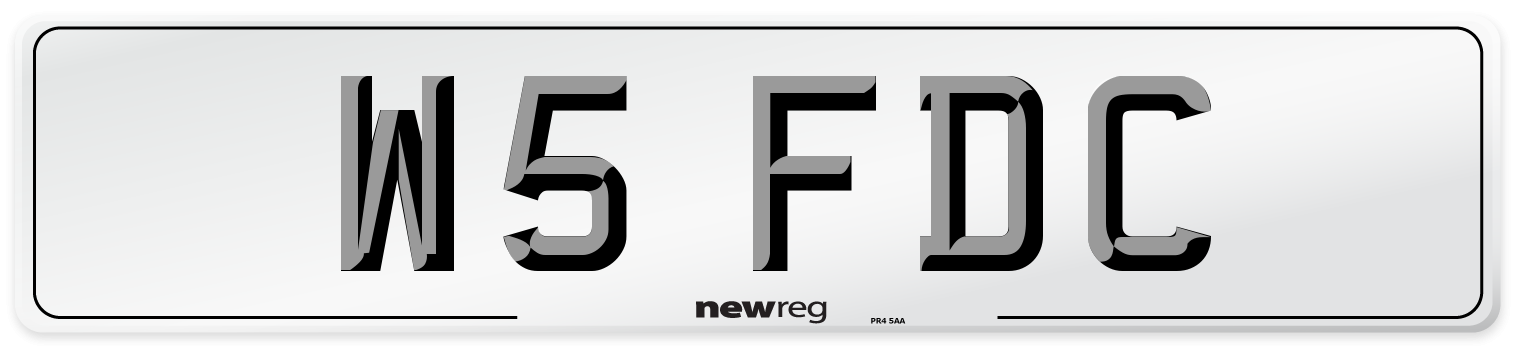 W5 FDC Front Number Plate