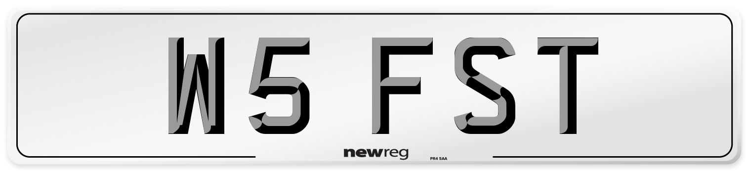 W5 FST Front Number Plate